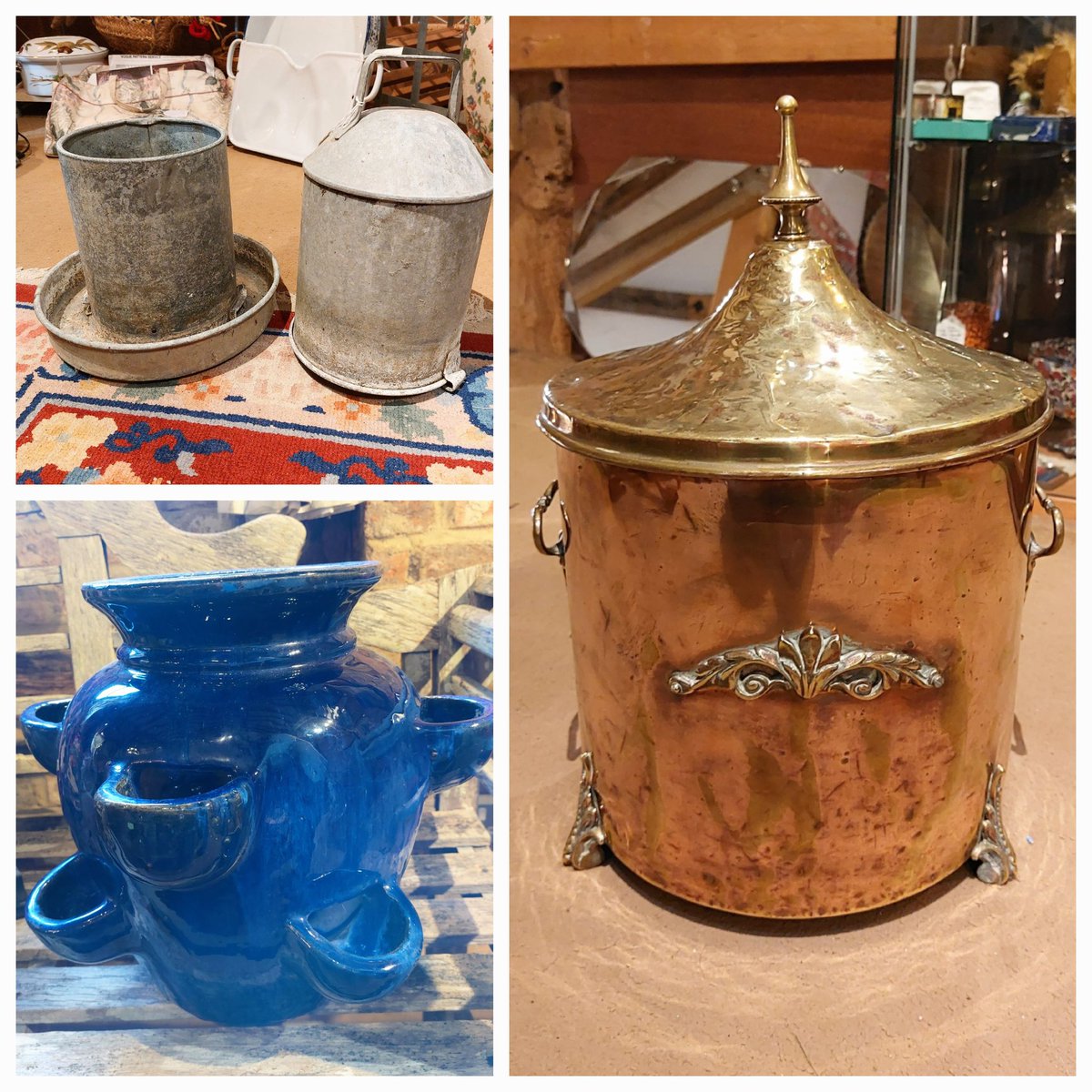 eversleybarn's tweet photo. #oaksidetable #galvanisedfeeder #chickfeeder #strawberrypot #coppercoalbin #judismithantiques #eversleybarnantiques https://t.co/poB1QMN4PR