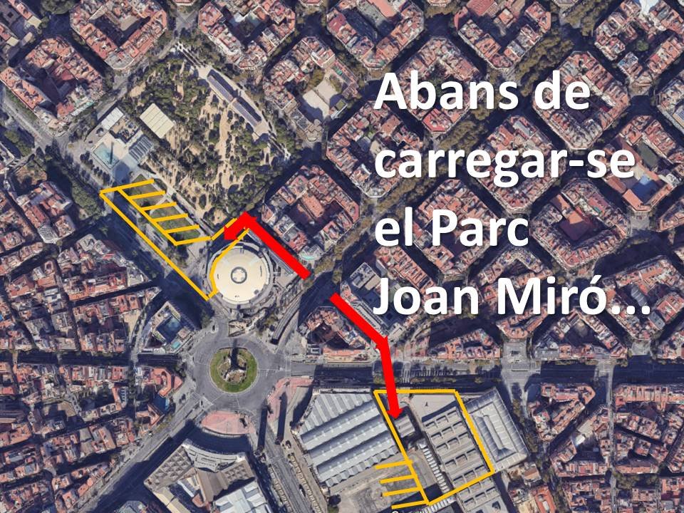 Ahir un miler de veïns i veïnes vam reclamar a <a href="/bcn_ajuntament/">Ajuntament de Barcelona</a> i <a href="/gencat/">Generalitat de Catalunya</a> que no toquin el Parc Joan Miró.

Hi ha alternatives a destrossar el parc per fer les obres de la L8. 

<a href="/Fira_Barcelona/">Fira Barcelona</a> pot proporcionar fàcilment l'espai per a les obres.

Més info: elperiodico.com/es/eixample/20…