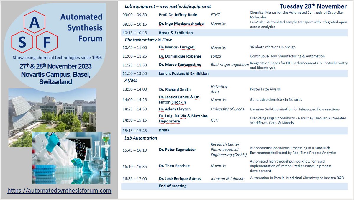Here is the agenda for #ASF2023 hosted by Novartis in Basel. Please let us know what you found interesting and useful...