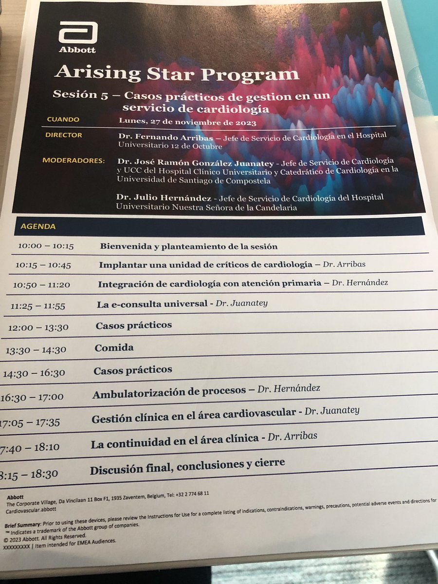 Un privilegio participar en Programa de Liderazgo en Cardiologia presentando y debatiendo proyectos de gestión asistencial con evaluación de resultados en Salud! “Medir para Mejorar” como el elemento central de la gestión clínica! Conoces tus resultados en Salud? <a href="/secardiologia/">Soc Esp Cardiología</a>