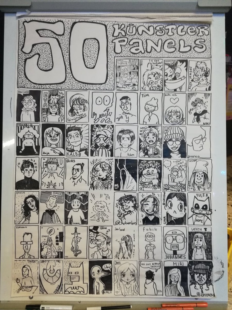 kalebkrakenart's tweet photo. 50 artists participated in the #24hcomic
Myself included. Search for the "Kaleb" panel. It's me.

I finished my comic in time and I'll add a cover and scan it.

I learned a lot and I gotta write some stuff about this weekend.
#zbau #comicinBayern https://t.co/em5McmUccm