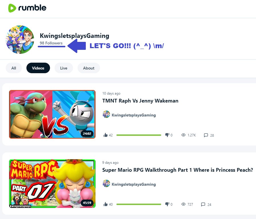 DeckerRamirezVO's tweet photo. Hey, any and all fans of @KwingsLetsPlays !

This month, Luke and Amber set up a Rumble account, and they're already at 98 subs! Let's get them to 100 before November's end, and then further beyond!

#KwingsLetsPlays
#Kwings
#100SubscriberMilestone
#rumble 
#YouTube https://t.co/UTPAtE0Cw7