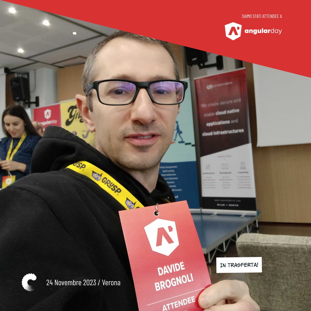 codiceplastico's tweet photo. Ehi! C'eravamo anche noi all'Angular Day! - @grusp_ #angular #angularday https://t.co/Sz3X2tQfGx