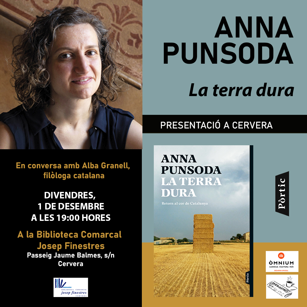 Gent de la Segarra i més enllà, aquest divendres teniu una cita literària! <a href="/PunsodaRicart/">Anna Punsoda Ricart</a> <a href="/Grup62/">Grup62</a> <a href="/albaagranell/">Alba Granell Rosich</a> <a href="/omnium/">Òmnium Cultural</a> #llibreriatastalletres <a href="/paeriacervera/">Paeria de Cervera</a> <a href="/ccsegarra/">Consell Comarcal de la Segarra</a> <a href="/bibliotequescat/">Biblioteques</a>