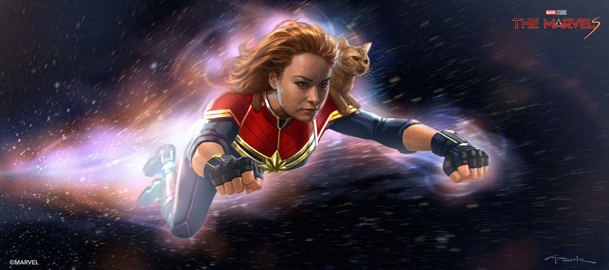 Flying with the Flerkin! THE MARVELS keyframe I got to concept illustrate for the film during preproduction 🐈 #themarvels #captainmarvel #conceptart