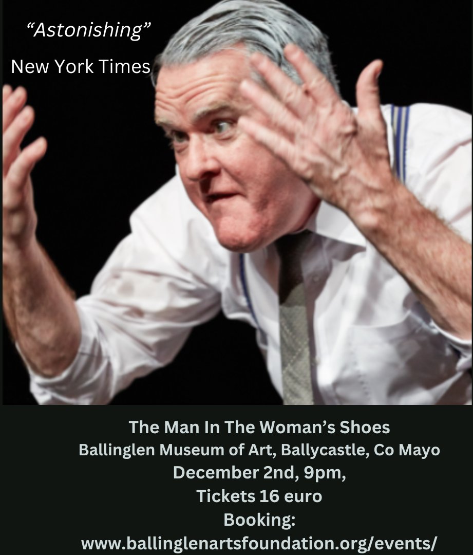 Ronan Quinn (@ribbonleggs) on Twitter photo One of THE great one-man theatre shows The Man in the Woman's Shoes visits <a href="/BallinglenArts/">Ballinglen Arts Foundation and Museum</a> on December 2nd (Originally commissioned by <a href="/HawksWellSligo/">Hawk's Well Theatre</a> ) Info here bit.ly/3RleM5y #Ballycastle #CoMayo #Ballinglen One of THE great one-man theatre shows The Man in the Woman's Shoes visits <a href="/BallinglenArts/">Ballinglen Arts Foundation and Museum</a> on December 2nd (Originally commissioned by <a href="/HawksWellSligo/">Hawk's Well Theatre</a> ) Info here bit.ly/3RleM5y #Ballycastle #CoMayo #Ballinglen