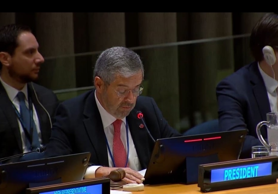 nuclearban's tweet photo. Welcome to the 2nd Meeting of States Parties of the UN Treaty on the Prohibition of Nuclear Weapons! Starting w/ powerful remarks from the president of #TPNW2MSP Amb. De la Fuente🇲🇽

"We cannot fail the task, cannot fail for those who counted on us to save the planet” #NuclearBan https://t.co/STsb8eP3eu