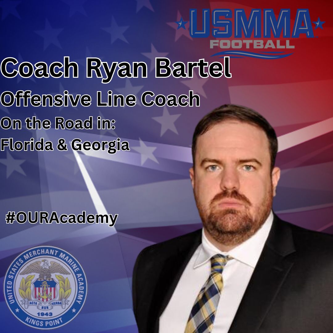 USMMA Football (@usmmafootball) on Twitter photo Now that the season is over our Coaches have shifted their focus on bringing in the next great class of Mariners to #OURAcademy Reach out to the coach that will be on the road in your area to see when they will be in town! #USMMA <a href="/coachbartelFB/">Ryan Bartel</a> Now that the season is over our Coaches have shifted their focus on bringing in the next great class of Mariners to #OURAcademy Reach out to the coach that will be on the road in your area to see when they will be in town! #USMMA <a href="/coachbartelFB/">Ryan Bartel</a>