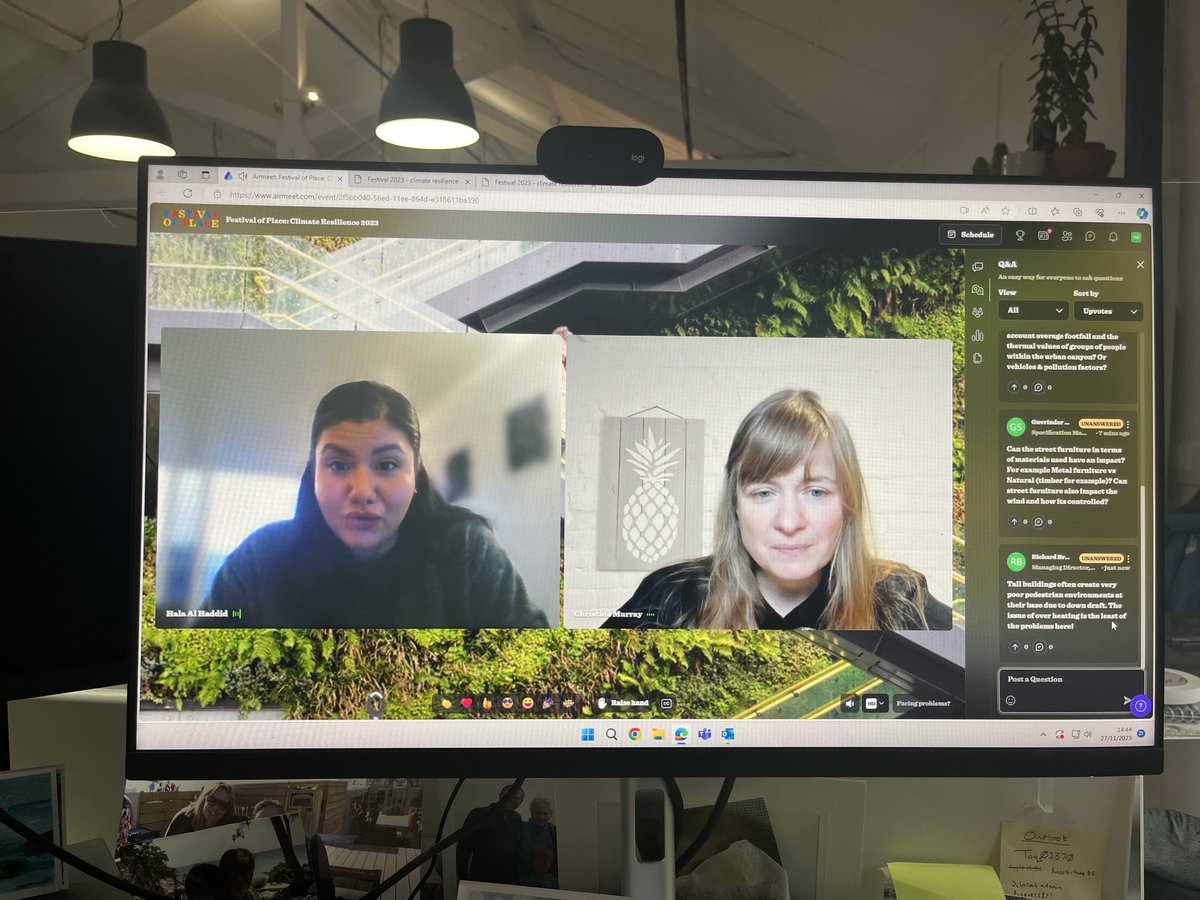 R_Broome's tweet photo. Great listening into a presentation by Hala Al Haddid on Thermal Comfort within urban streets as part of ⁦@festivalofplace⁩. Demonstrated the importance of urban and landscape designers achieving the appropriate Height-Width Street Ratio and tree planting! ⁦@tcmurray⁩ https://t.co/8EzpWRs4uM