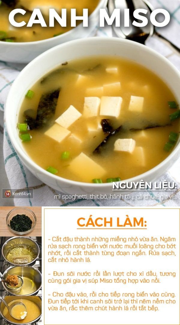 congthucbep's tweet photo. Gửi đến các bạn món

CANH MISO

Nguyên liệu:
Đậu hũ non.
Rong biển.
Gói gia vị miso 
Xì dầu 
Tương
Nước dùng.

Chúc các bạn ngon miệng. 

#congthucbep 
#monngon 
#canhmiso
#cheouytin https://t.co/08FnAfUnTP