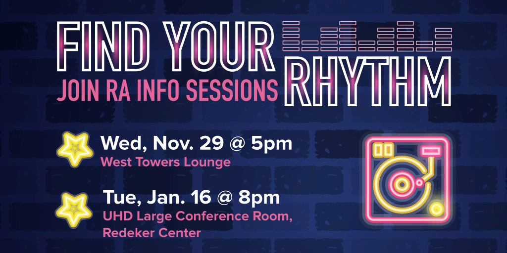 UNI_RiderHall's tweet photo. Need a sound check?🔊 Drop in to one of Our RA Info Sessions!
Unable to attend?
Email reslifejobs@uni.edu to set up a one-on-one meeting.
Ready to apply? https://t.co/SQ5tUfQ0CS https://t.co/10V3mhUgeh