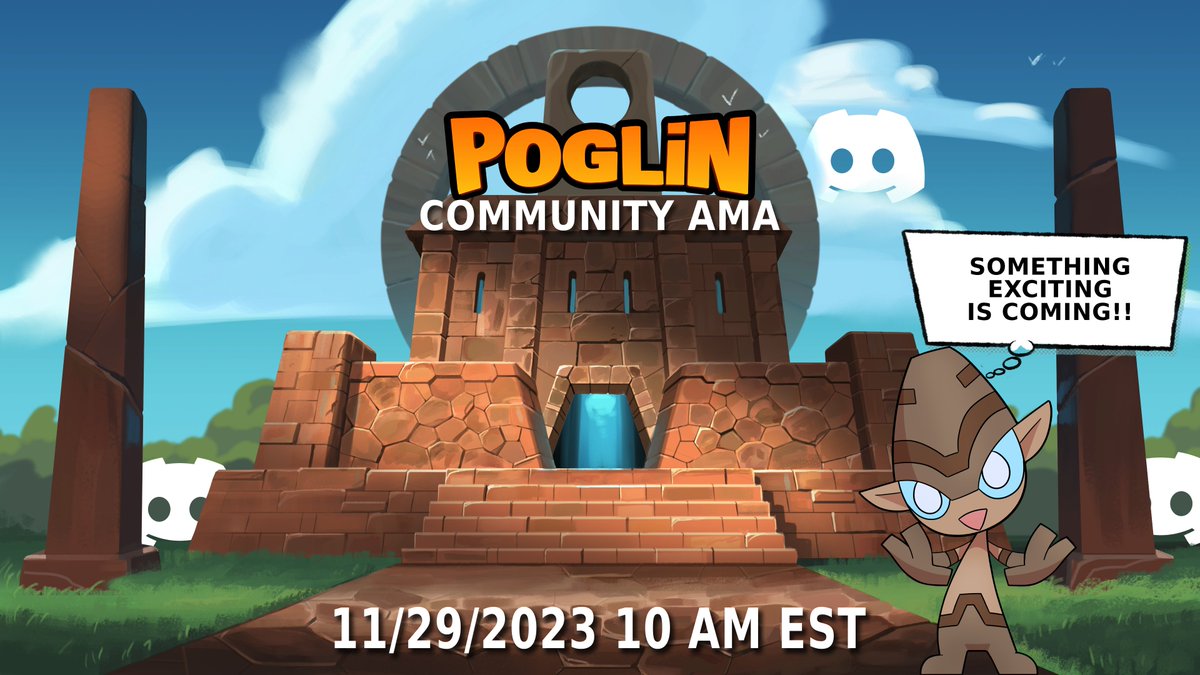 Join us on our Community AMA to know more what we are building at Poglin 🏗

🗓 29th November, 10AM EST 🧡

🔗 discord.gg/poglin

Who knows, you might see Rocky live!! 😉