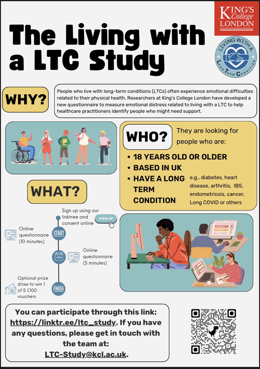 Long Term condition study from Kings. link here - linktr.ee/ltc_study
