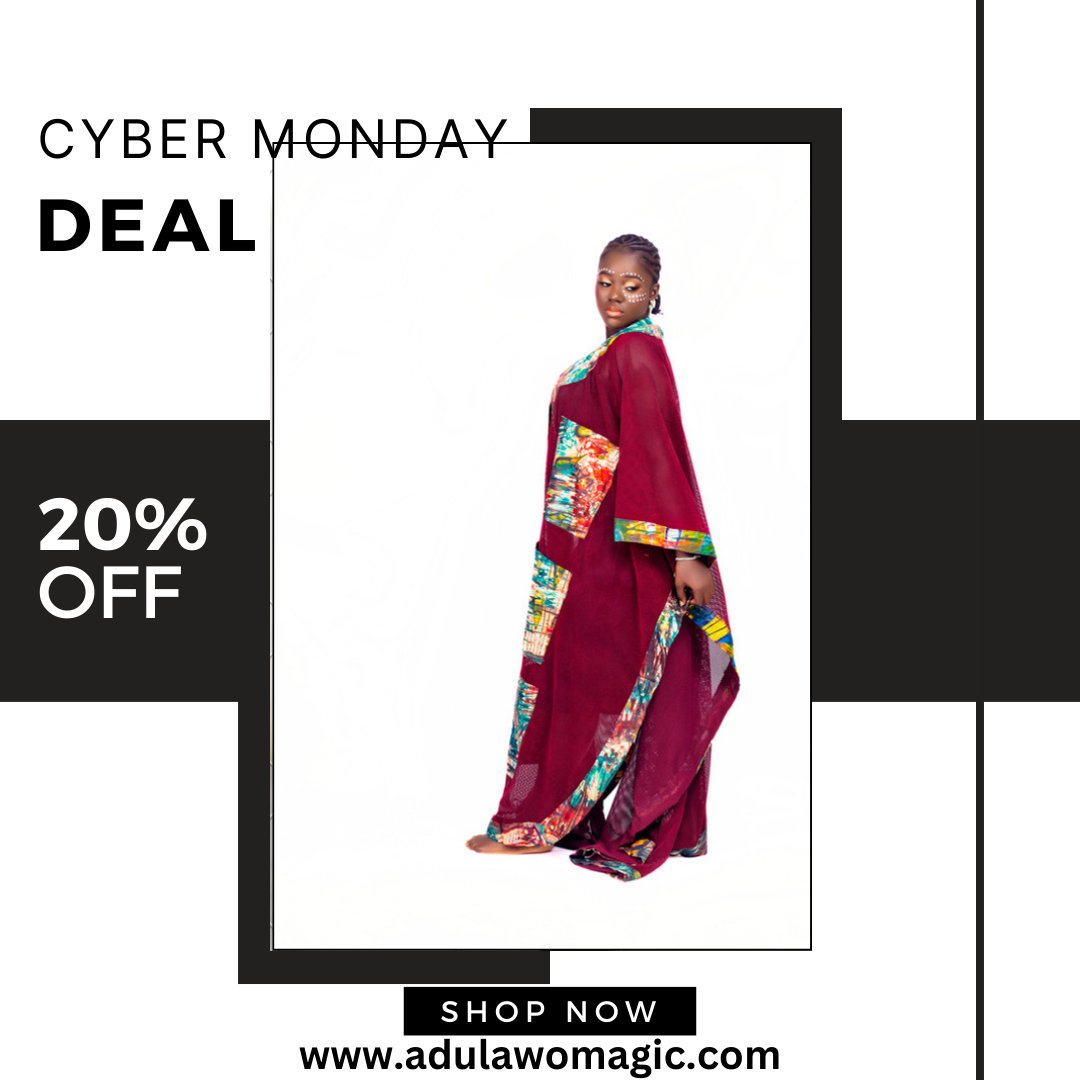 adulawo_magic's tweet photo. Double the Elegance, Double the Deals!
Adulawo's Cyber Monday has all your style covered with 20% OFF on all our Afrocentric wonders.
Snag as many as you want from our collection! Shop now @www.adulawomagic.com
#AdulawoElegance #CyberMonday #Africanwears https://t.co/YSootqPNam