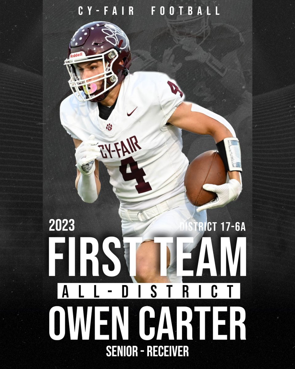 Congratulations to <a href="/owenncarterr/">Owen Carter</a> on being named 1st Team All-District!