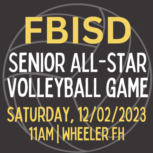 FBISDAthletics's tweet photo. Come check out our first ever FBISD Senior Volleyball All Star Game this Saturday @ Wheeler FH.  Lots of talent will be on display. https://t.co/t2QLk28Jvn