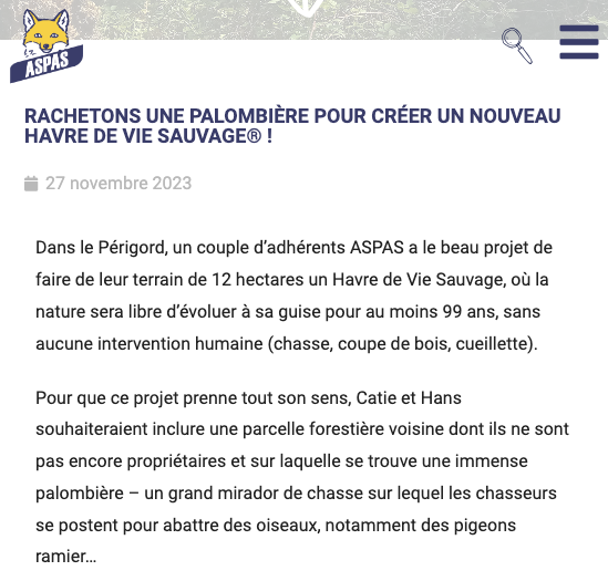 ASPASnature's tweet photo. Le 2e "Havre de Vie Sauvage®" labellisé par @ASPASnature verra-t-il le jour dans le Périgord ? Oui, si les propriétaires parviennent à racheter la parcelle voisine et à désarmer la palombière qui s'y trouve !
On vous explique tout ici ➡️ https://t.co/LNraAOhzDC #LibreEvolution https://t.co/vF0bGWpxcr