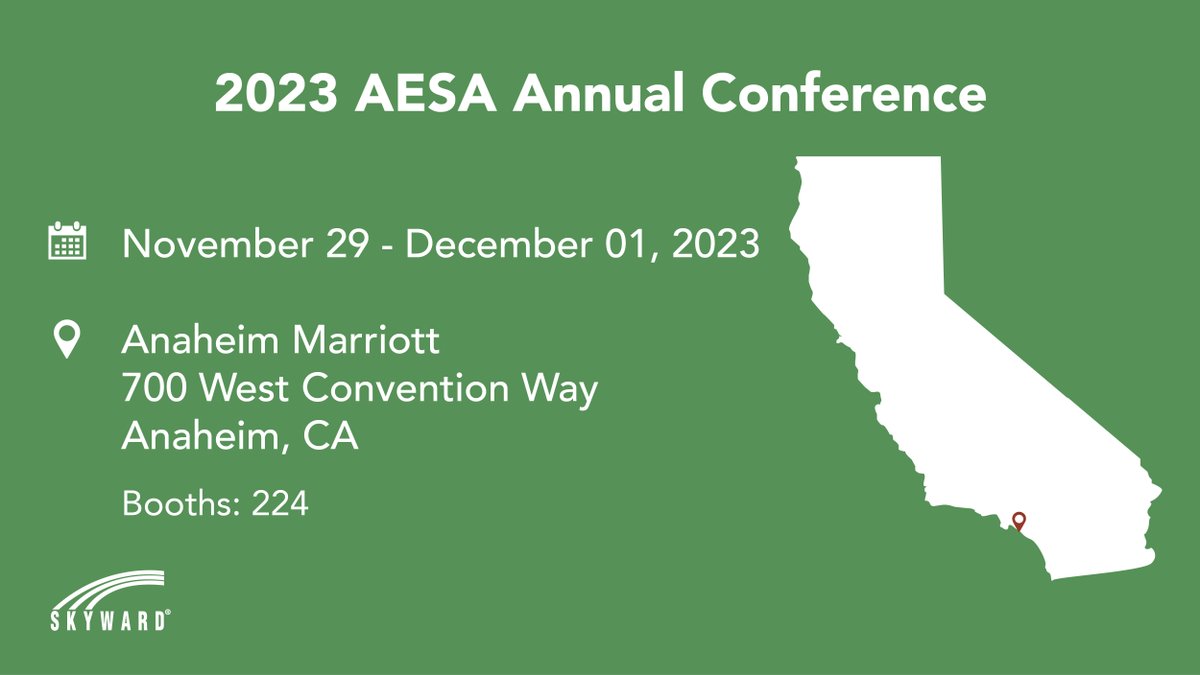 California, here we come! ✈️

We're feeling recharged after the holiday weekend and looking forward to a trip to the Golden Coast. You can find <a href="/ChrisC_Skyward/">Chris Casey</a>, <a href="/TimC_Skyward/">Tim Casey</a>, and <a href="/dave_ilkka/">Dave Ilkka</a> at the 2023 <a href="/AESAnetwork/">AESA</a> Annual Conference — they'll be at booth 224! #AESA #EdTech #K12