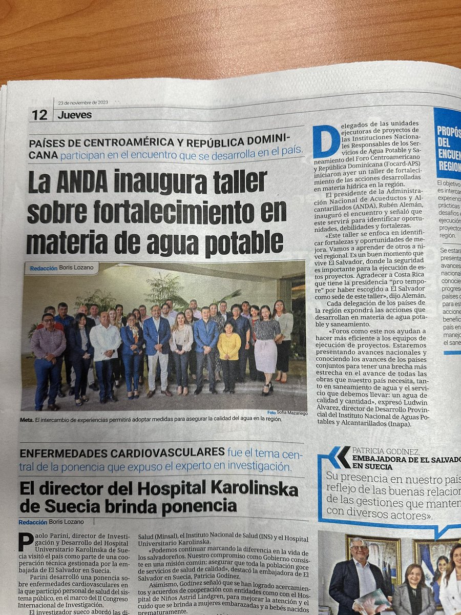 Ludwigalvarezi's tweet photo. Satisfacción del deber cumplido, en momento que al representar la institución (INAPA) y nuestro país en eventos internacionales (Salvador), la prensa escrita y digital internacional, pondera nuestra participación en sus medios
@INAPAGOB @luisabinader
#FoCARD-APS
#salvado
#RD https://t.co/2nNCruZok1