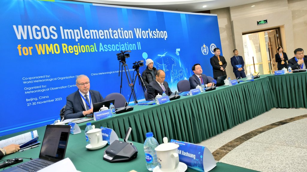 Hosalikar_KS's tweet photo. 27 Nov, #WIGOS Implementation Workshop for @WMO Regional Association II at Beijing started today for the next 5 days. 
The requirements of the RA II region for WMO's integrated global observing systems, early warning systems 4 all, use of weather radars, RWA will be discussed. https://t.co/OpQic1GHAX