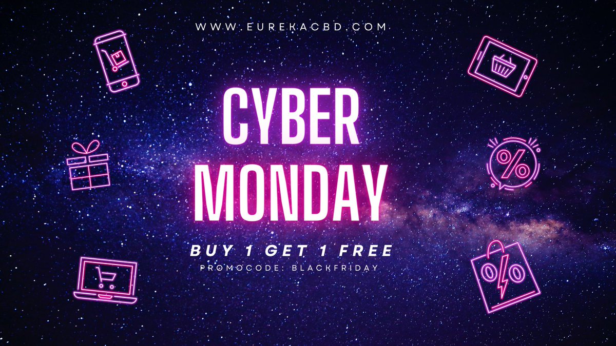 EurekaCBD's tweet photo. 📱🖥#CyberMonday Last Chance for our annual #Buy1Get1Free on EVERY Product! Don't miss your chance at these #savings!⚡️💡

https://t.co/hDx5s6SiBI 

#cbd #familyownedandoperated https://t.co/Que52nZxRO