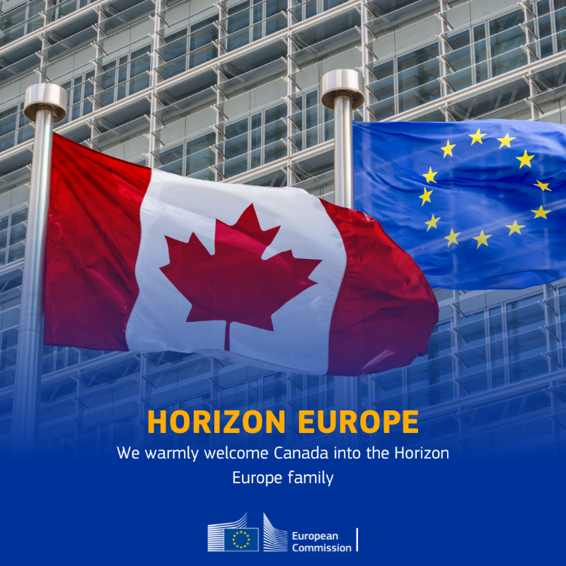 EU_Commission's tweet photo. Last week, we completed negotiations on Canada's participation in the EU's Horizon Europe programme.

The agreement will further strengthen the cooperation of our science communities in addressing global challenges.

The signing of the Agreement is expected to take place in 2024.