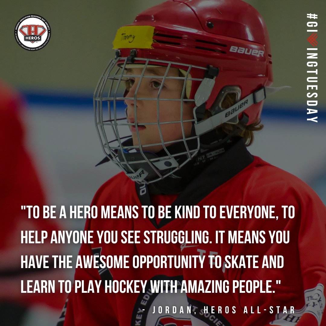 HEROS programs are made possible due to our donors and volunteers. If you feel just as passionately as they do about building something #BiggerThanHockey across the country, consider supporting HEROS players this #GivingTuesday ⛸️ canadahelps.org/en/dn/m/94661