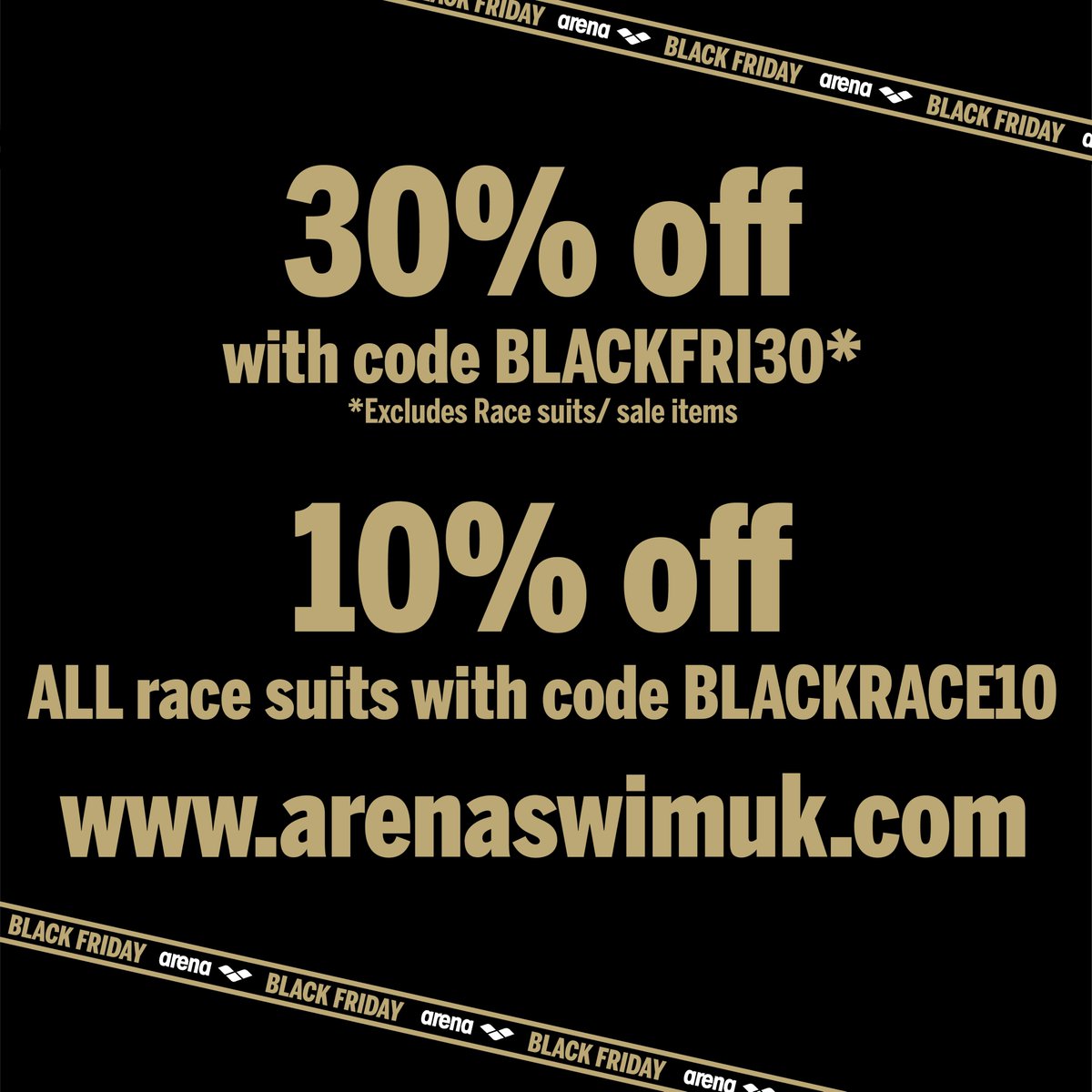 ⏳⏳⏳Time is running out on these great discounts - head over to arenaswimuk.com to grab these discounts before it's too late . #arenaraceready #CyberMonday