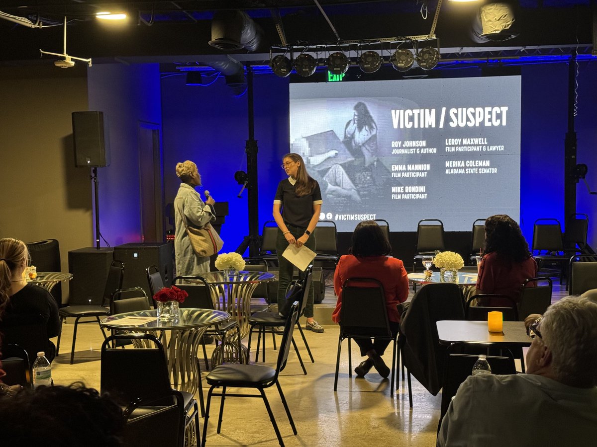 victimsuspect's tweet photo. #VictimSuspect screened in Birmingham, followed by a discussion w. @raeoflion, Emma Mannion, Mike Rondini & Leroy Maxwell. Hosted w. @SaluteSelma & @LSAlabama, it was an excellent opportunity to learn from the folks working to change the way survivors are treated in Alabama. https://t.co/xpdX5UjRfE