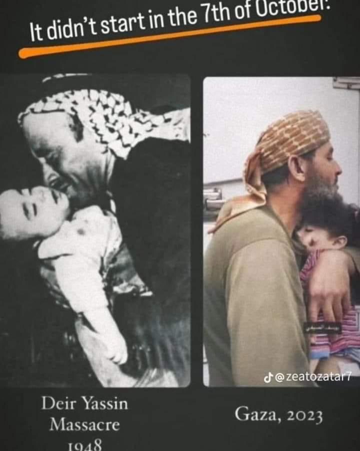 aliassiem's tweet photo. Israel's crimes began more than 75 years ago, not October 7, 2023
#Israel #IsraelisGenocidalState #IsraeliNewNazism #Ghazaunderattack 
#Ghaza 
 #permanentceasefire https://t.co/H4SKcK6Dz0