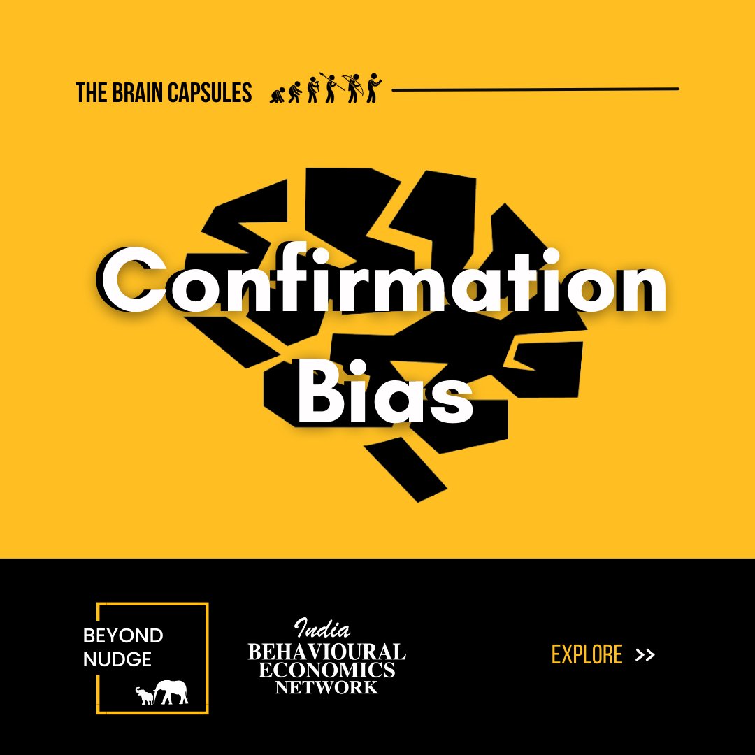 IndiaBEnetwork's tweet photo. ✨🧠 Presenting Capsule #1 of the #TheBrainCapsules Series, your weekly brain vitamin: CONFIRMATION BIAS! 🧠

Ever notice your brain cozying up to ideas it already agrees with?

A thread (1/8) https://t.co/pWA7XP8VPN