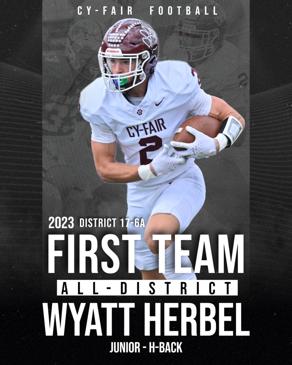 Congratulations to <a href="/herbel_wyatt/">Wyatt Herbel</a>  on being named 1st Team All-District!
