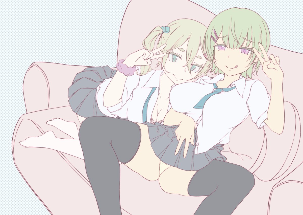 「じょしこうせい #いいニーハイの日 」|変色君のイラスト