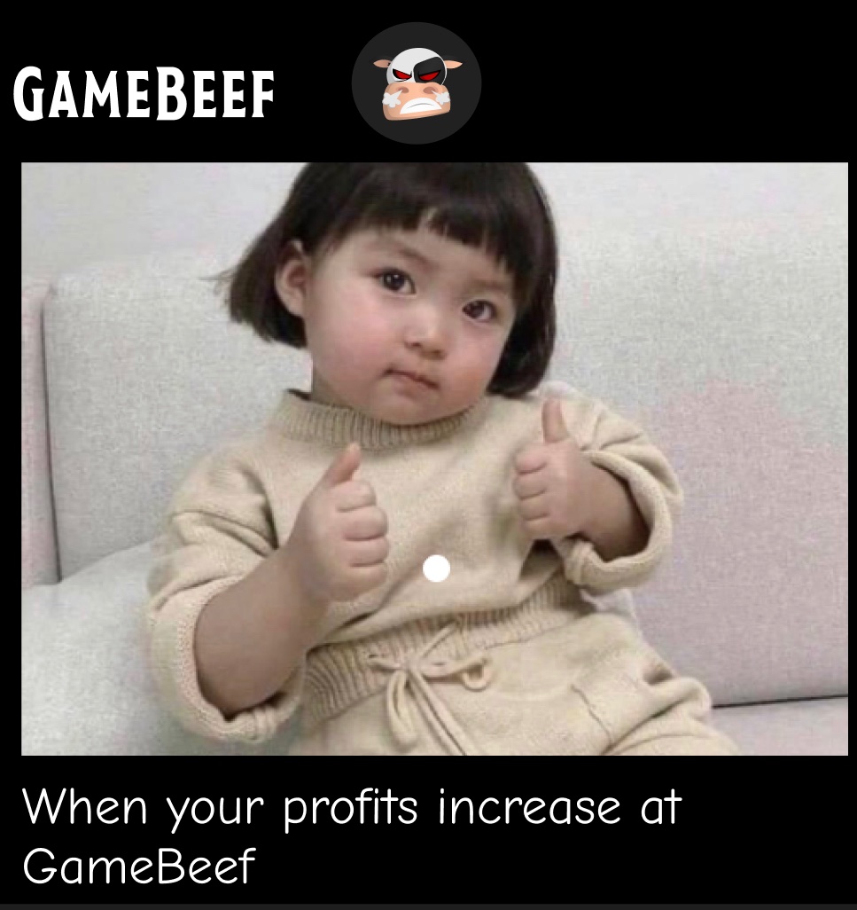 BetGameBeef's tweet photo. baby approves! Explore the excitement of GameBeef profits โ where every game is a win for your wallet! ๐ฐ๐ฎ #GameBeefEarnings #GamingWins #ProfitablePlay https://t.co/9EBPHOLrKD