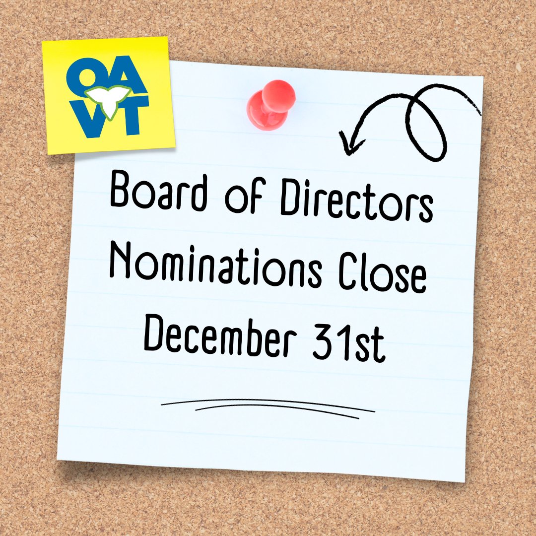 Are you a passionate RVT with leadership qualities who wants to impact the future of the RVT profession? There is one month left to nominate yourself, or an OAVT member in good standing, for the OAVT Board of Directors!
To find out more, visit: oavt.org/.../board-of..…