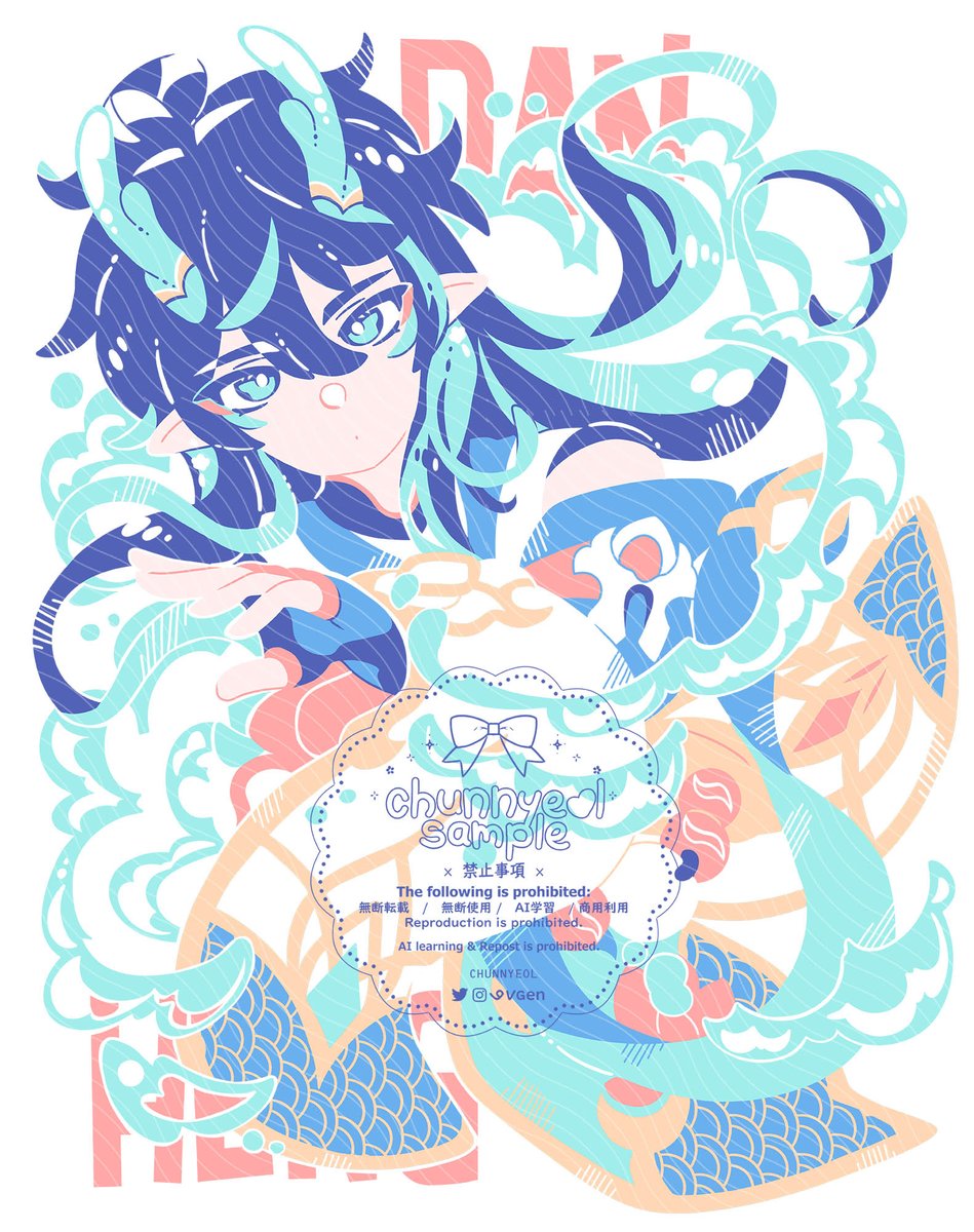 ヌヴィレット(原神) 「The designs turned out so cool!! Which i」|Chunn 🍊 (⌯'▾'⌯)のイラスト