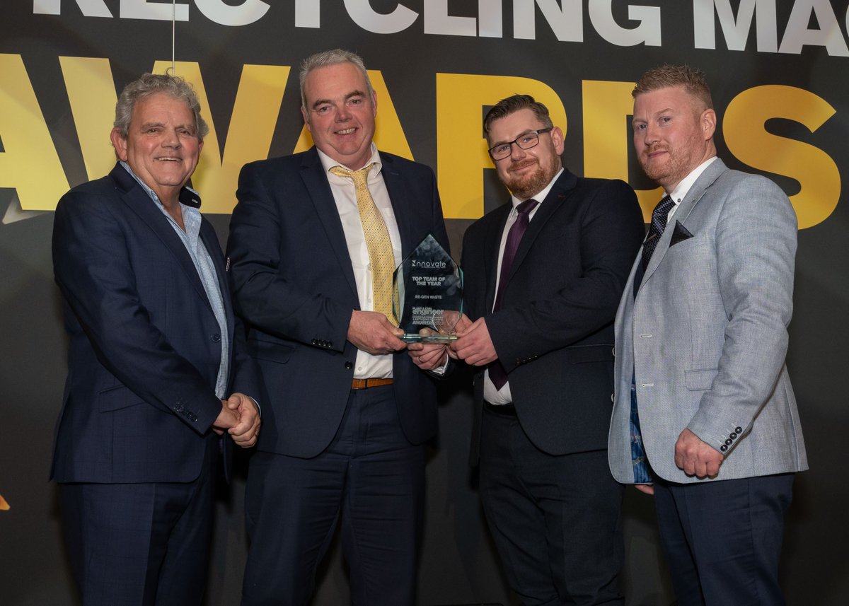 Regen_ltd's tweet photo. Plant & Civil Engineering Awards 2023🦺🖥️
We won the prestigious Top Team of the Year title at the Plant & Civil Engineer, Construction, Quarrying & Recycling Awards on Thursday night.
#recycling #wastemanagement #innovation #regenwaste #ourfutureiscleaner #PCEawards2023 https://t.co/abvVmkWq3C