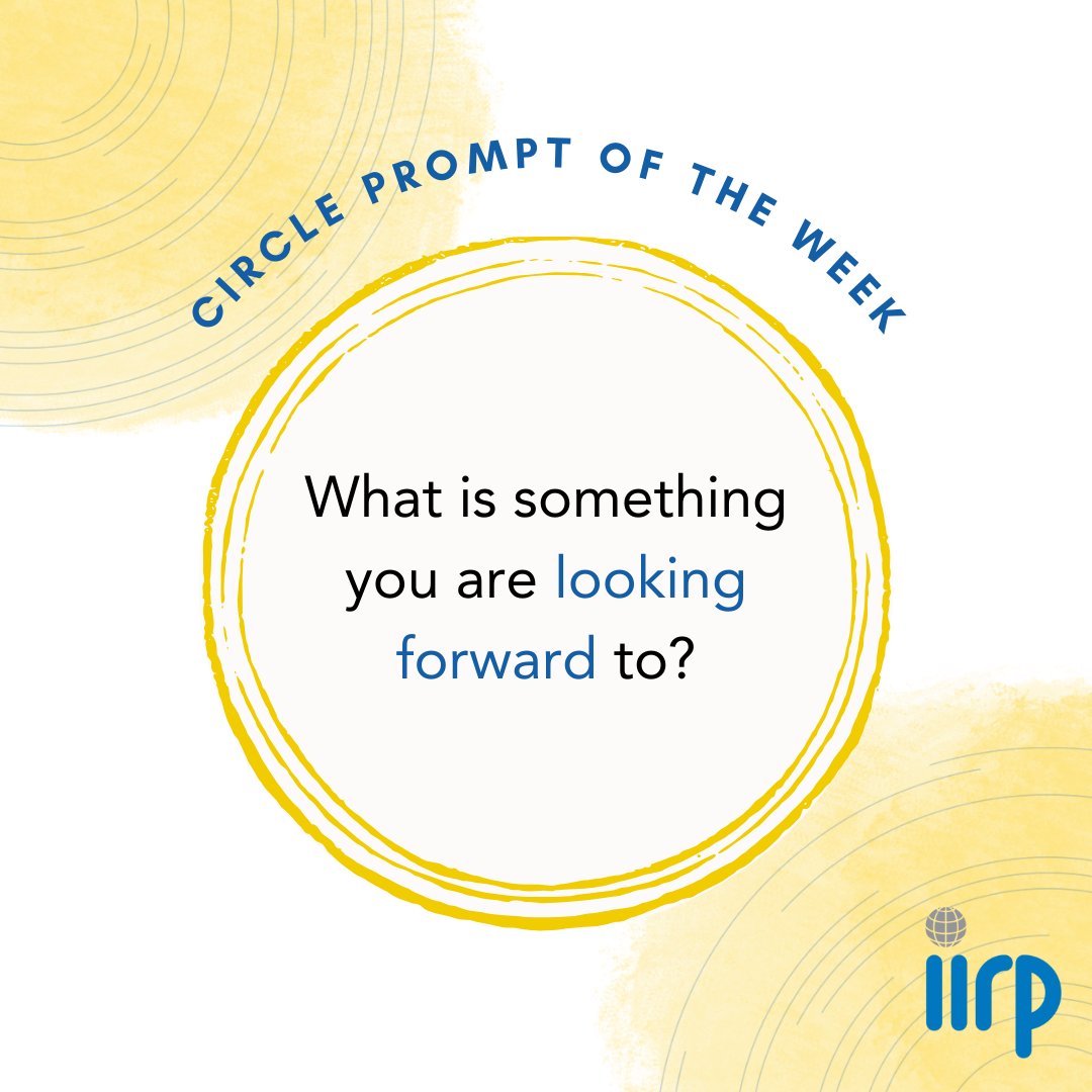 iirpgradschool's tweet photo. We hope you had a relaxing break! Start your week with a circle prompt 👏
#ProactiveCircles BUILD community; they allow us to express our feelings & truly hear one another. Comment, like, & share!
#IIRP #RestorativePractices #Listening #BuildingCommunity #Future https://t.co/JOvPjWHDdt
