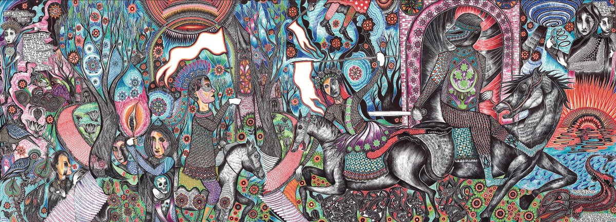 RawVisionMag's tweet photo. In #RawVision116, delve into the fascinating story of how an experience at sea became the catalyst for Justin Duerr's creation of a never-ending autobiographical scroll.
https://t.co/1jBbHhul5I
#justinduerr #outsiderart #selftaughtart #visionaryart #drawing #rawvision https://t.co/YEHdlOTzNc