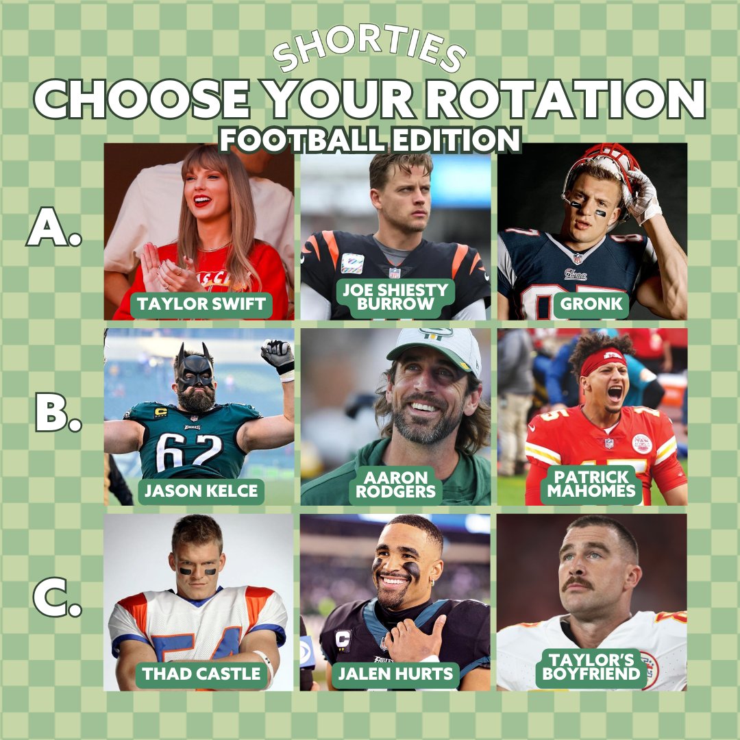 What can we say... she put him on the map 😮‍💨🏈

Choose your rotation, football edition! Comment which row you're lighting up with! 😂