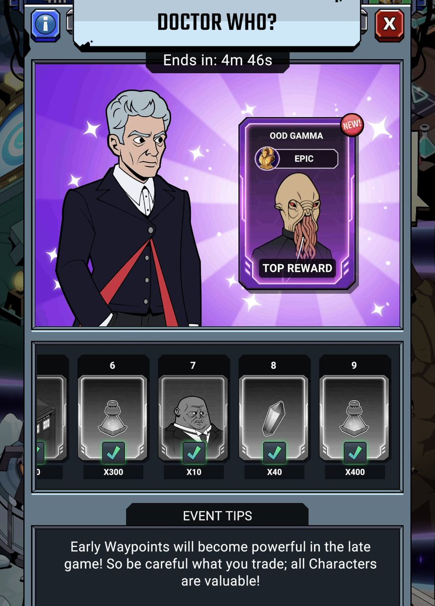 CeceliaJoie's tweet photo. 4 minutes left on the clock, and I unlocked the final reward 🥲 #DoctorWhoLostinTime https://t.co/QLOHQEK4sz