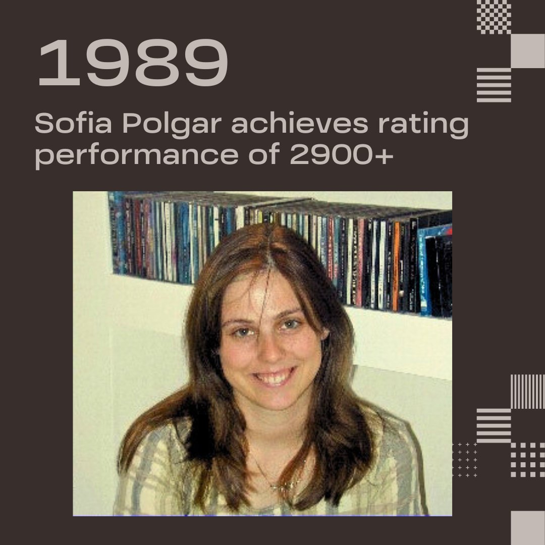 International Chess Federation on X: 1989: Sofia Polgar achieves rating  performance of 2900+ In February 1989, Sofia Polgar achieved the highest  performance rating ever recorded by a female when she scored 8.5