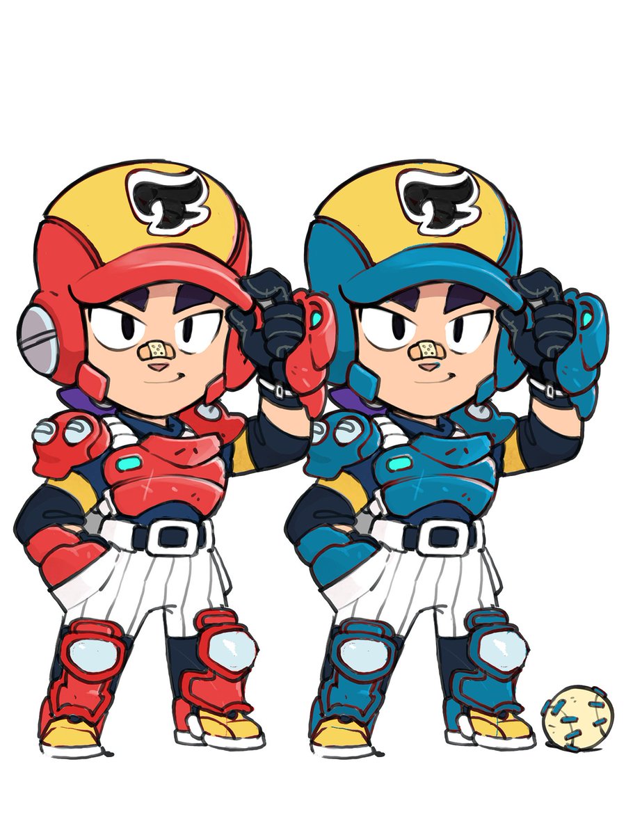 BrawlStars's tweet photo. Results for the latest Fang Skin poll were a bit... divided 😅

To make sure the most popular concept is picked, we're having a second round of voting between the catcher and the pitcher designs only AND whichever concept wins will get a teal color variation! 

So go vote now in-game for your favorite! ⚾️
