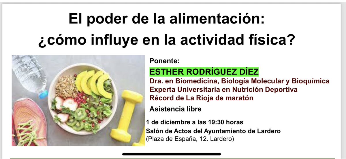 Como ya es tradicional por estas fechas, los <a href="/AFLardero/">Amigos F. Lardero</a> nos han preparado una interesante conferencia sobre la alimentación y el deporte. Aquí os dejo más info sobre ello: