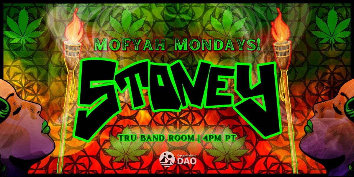 Uniquehorns_nft's tweet photo. 🔥Happy Monday!🔥

Today, in the #TRUBandRoom: 
@misucmaker's LIVE metaverse debut
The MoFyah Monday Warm-Up Show with @teenybod 
MoFyah Monday with @stoney_eye 

#Decentraland 100,77 
#DCLfam https://t.co/JcZ7mo61LW
