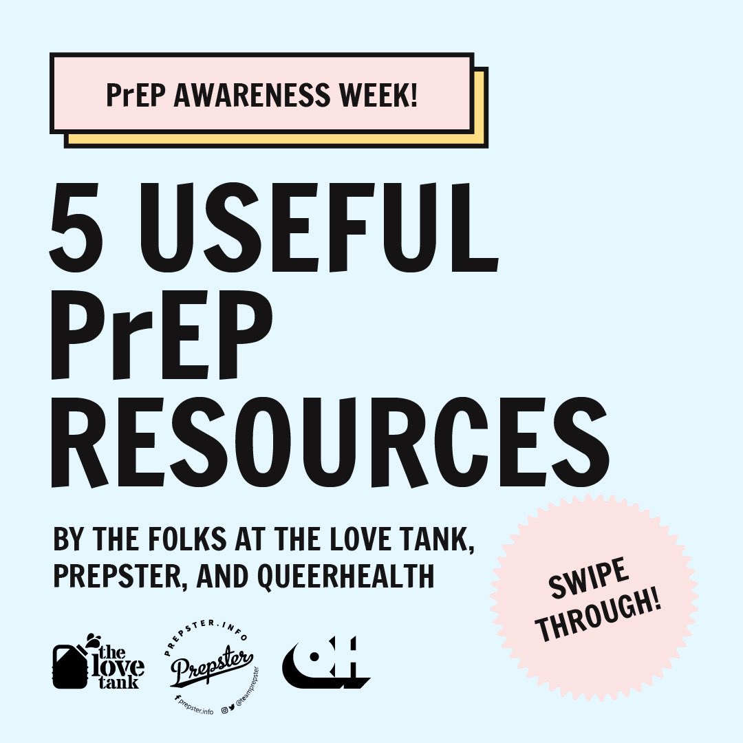 TeamPrepster's tweet photo. It’s PrEP Awareness Week! 

Check out this 🧵 for five useful PrEP resources from @TeamPrepster at @TheLoveTankCIC  ❣️ https://t.co/fe2dBEUXqT