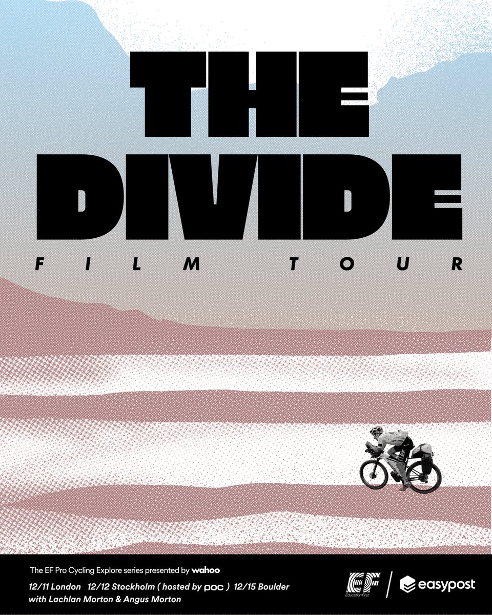 Mark your calendars –  Lachlan and Angus Morton are on tour with our new film chronicling Lachlan's Tour Divide Route ride.
 
Screenings:
London - 12/11
Stockholm - 12/12, hosted by POC
Boulder - 12/15
 
Tickets for the screenings go on sale this Friday. Stay tuned!