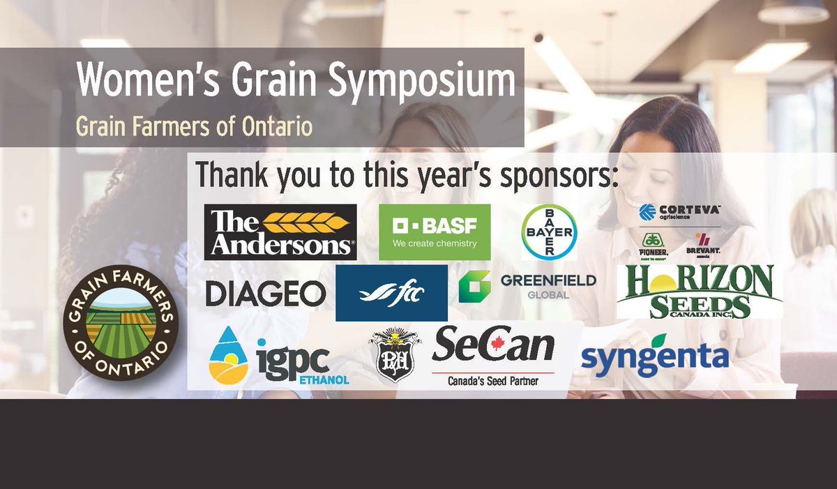 Today, we kick of our annual Women's Grain Symposium. We'll hear from a great line up of speakers over today and tomorrow. A special thank you to all our sponsors.