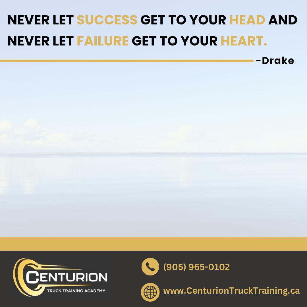 CenturionTTA's tweet photo. Never let success get to your head and never let failure get to your heart.
-Drake
__
Call Centurion Truck Training Academy 
📞 905-965-0102 
_____
#centuriontrucktraining #motivation #inspiration #success #meltprogram #truckdrivingschool #truckdriver #student #brampton #toronto https://t.co/EjRR2DsvDl