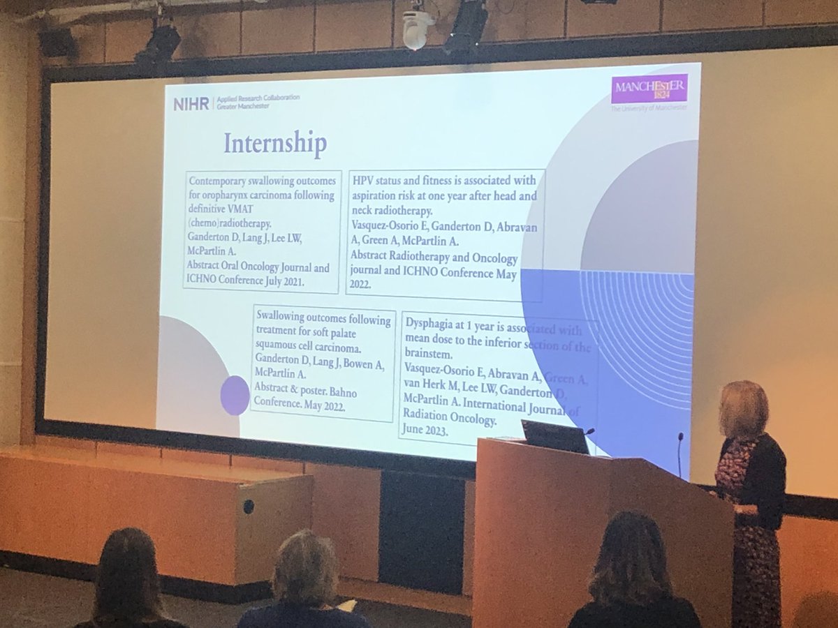 Listening @DebGandertonSLT  academic development from internship to pre-doctoral <a href="/ARC_GM_/">NIHR ARC Greater Manchester</a> completed MRes, ✔️publications ✔️a strong platform for PhD application 👏🏼👏🏼👏🏼